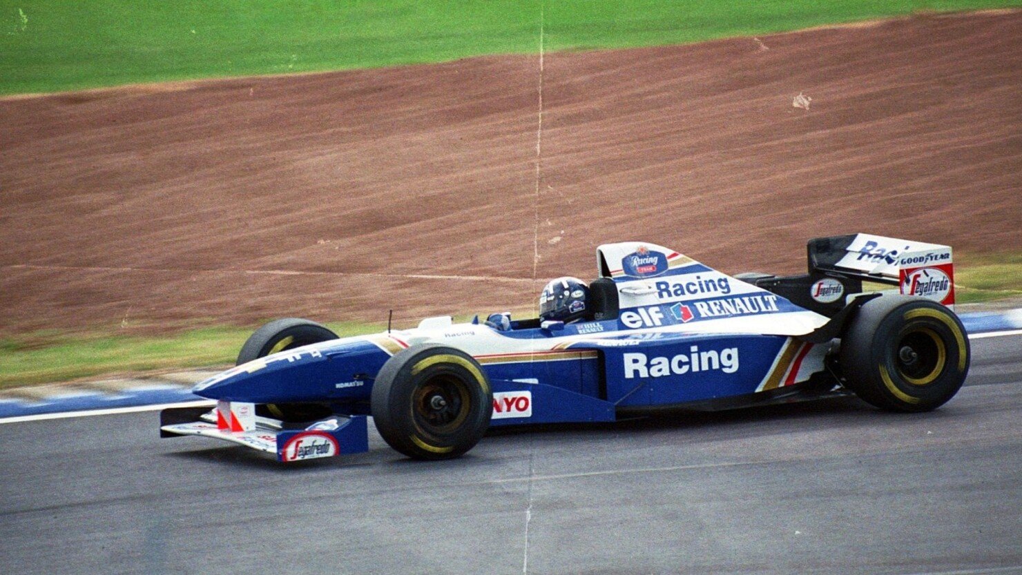 Damon Hill na Britské Grand Pix v roce 1995, foto wikimedia commons